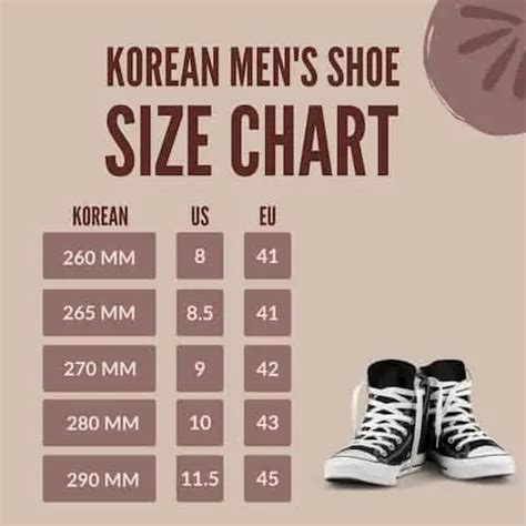 korean shoe size conversion chart